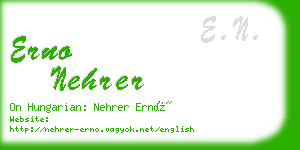 erno nehrer business card